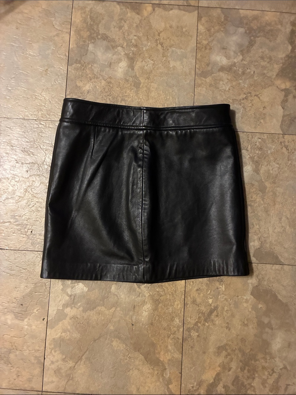 DKNY Classic Black Leather Mini Skirt SIZE 6 nwot